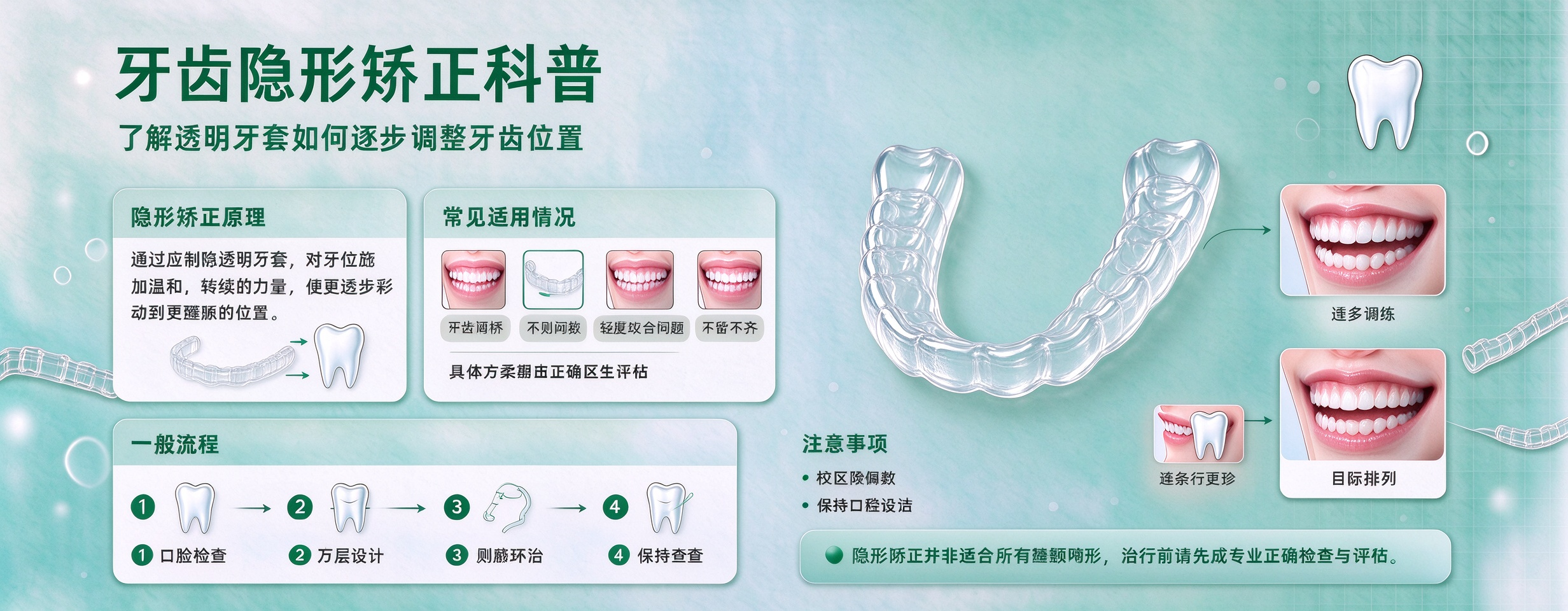 全隐形无托槽矫正示意图